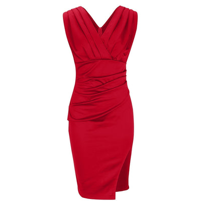 Nadinee™ - V-Neck Dress With Slit