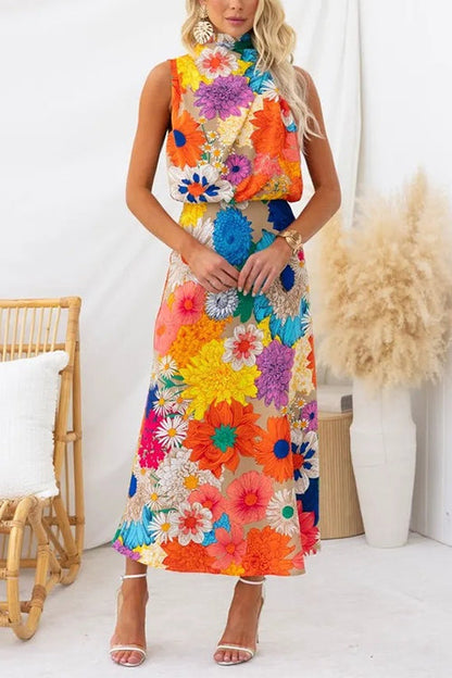 Rhiann - Vibrant Floral Maxi Dress