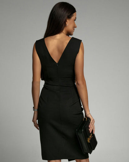 Nadinee™ - V-Neck Dress With Slit