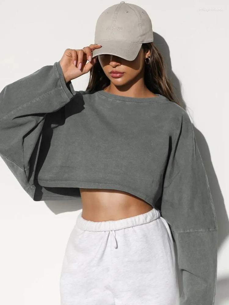 Aliana™ - Chic Cropped Sweatshirt