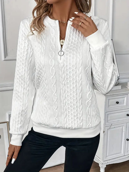 Elysha™ - Textured Quarter-Zip Pullover