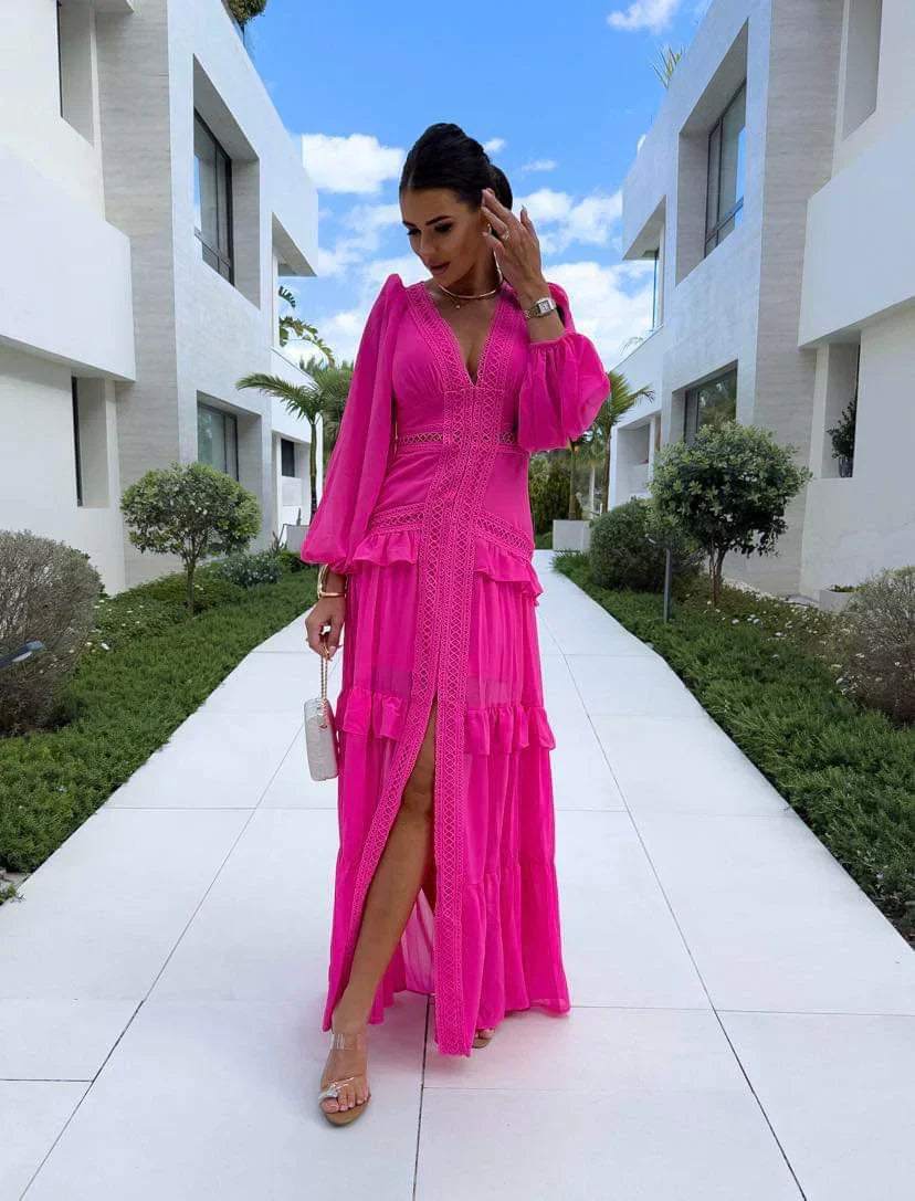 AMY - Tiered Long Sleeve Maxi Dress