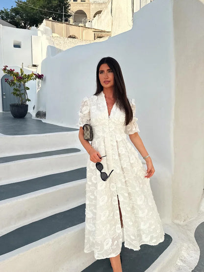 AMALFI - Embroidered Midi Dress