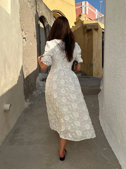 AMALFI - Embroidered Midi Dress